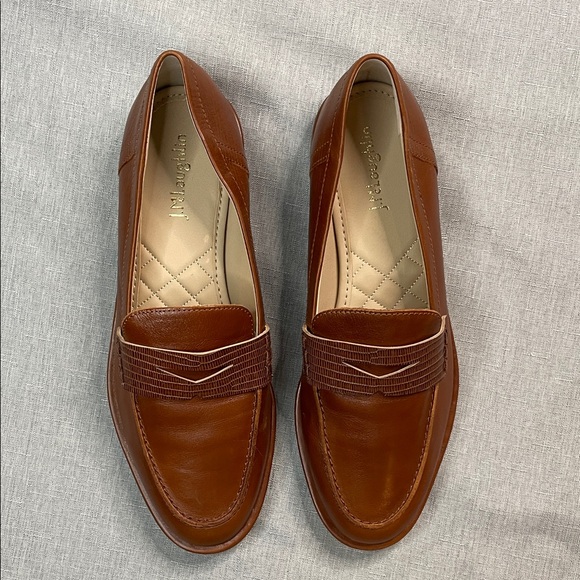 J McLaughlin Brown Leather Flats Loafers Women’s Size 7 Concetta Classic Style - Picture 2 of 16